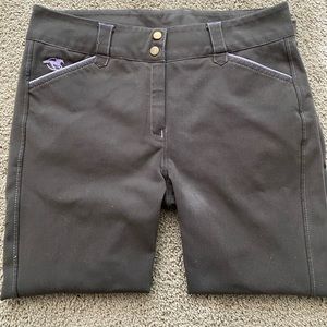 Smartpak Women’s Piper Breeches in Charcoal/Lilac, Size 32. Silicone Knee Patch